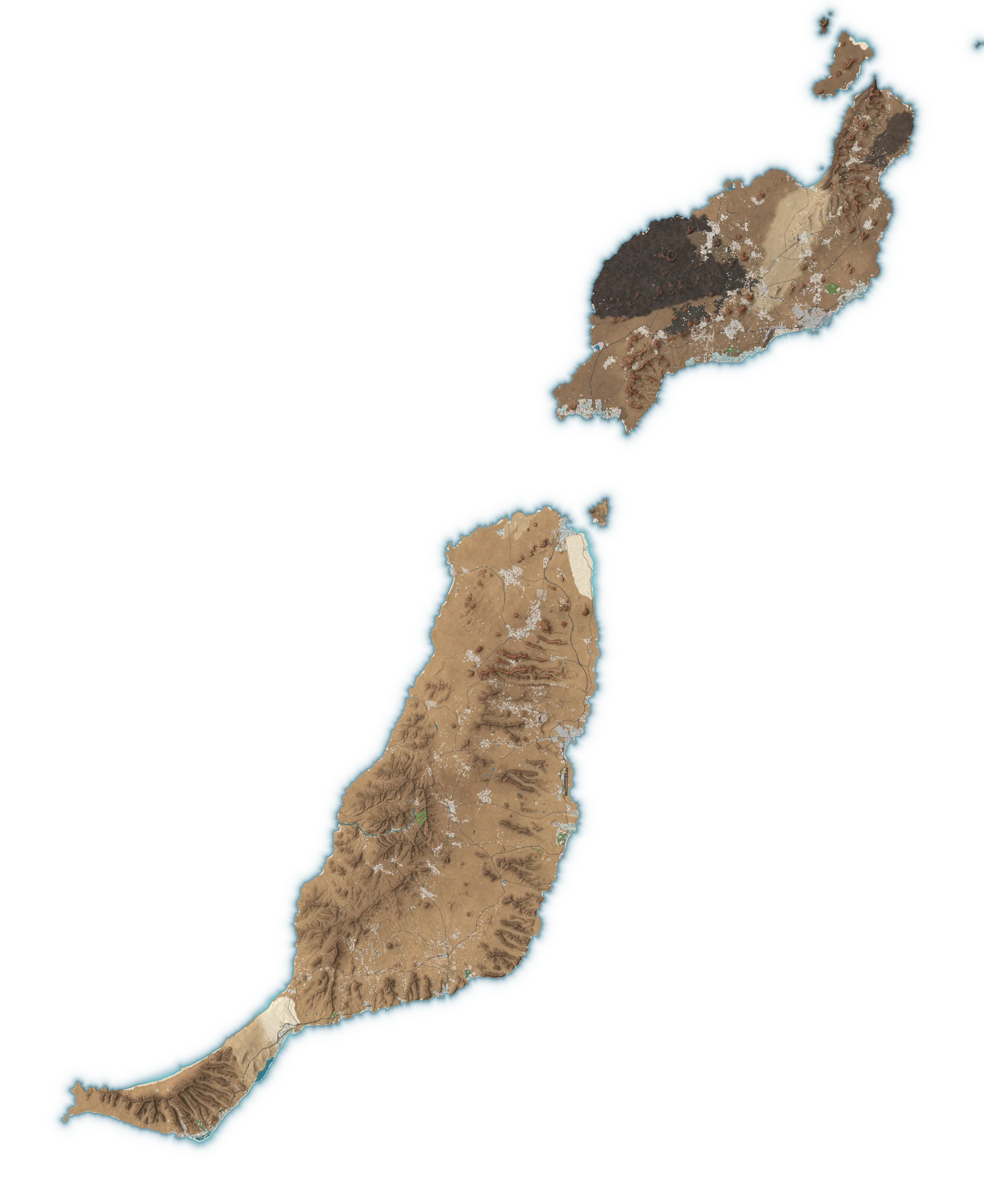 Mapa de Lanzarote y Fuerteventura