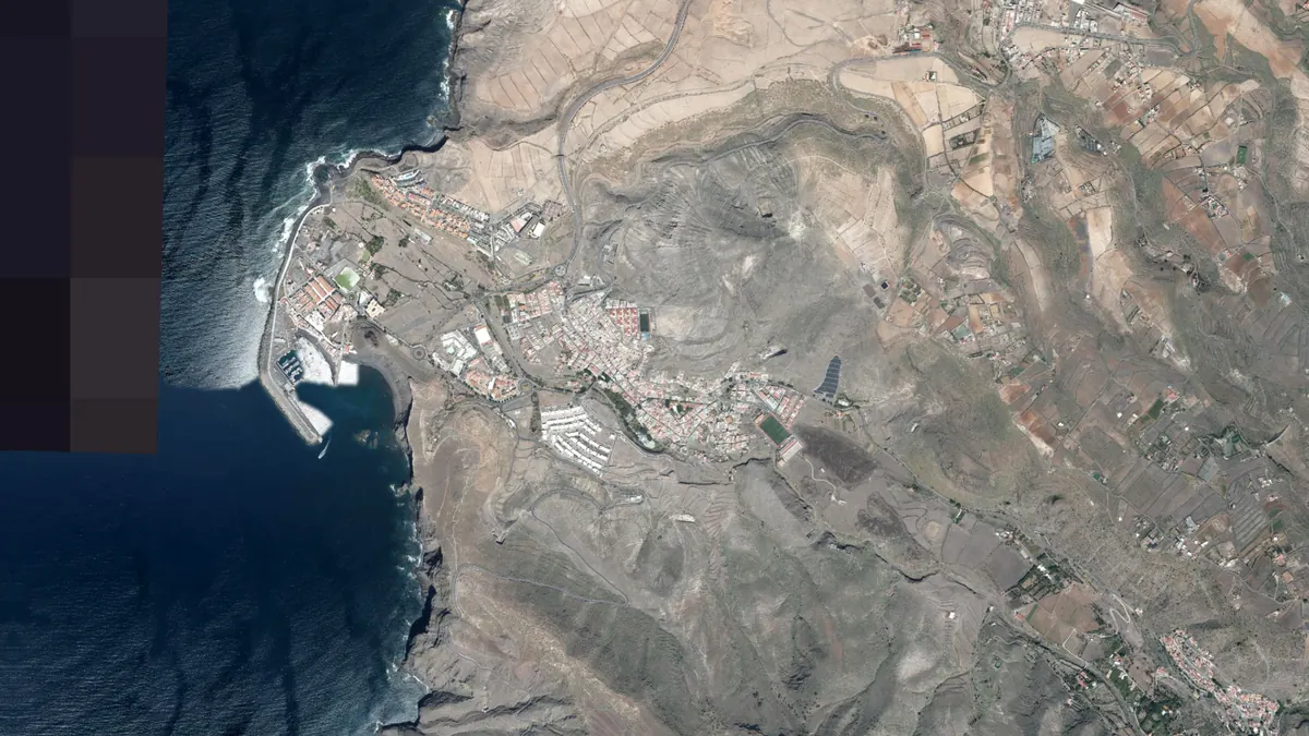 Vista aérea de Agaete, Gran Canaria