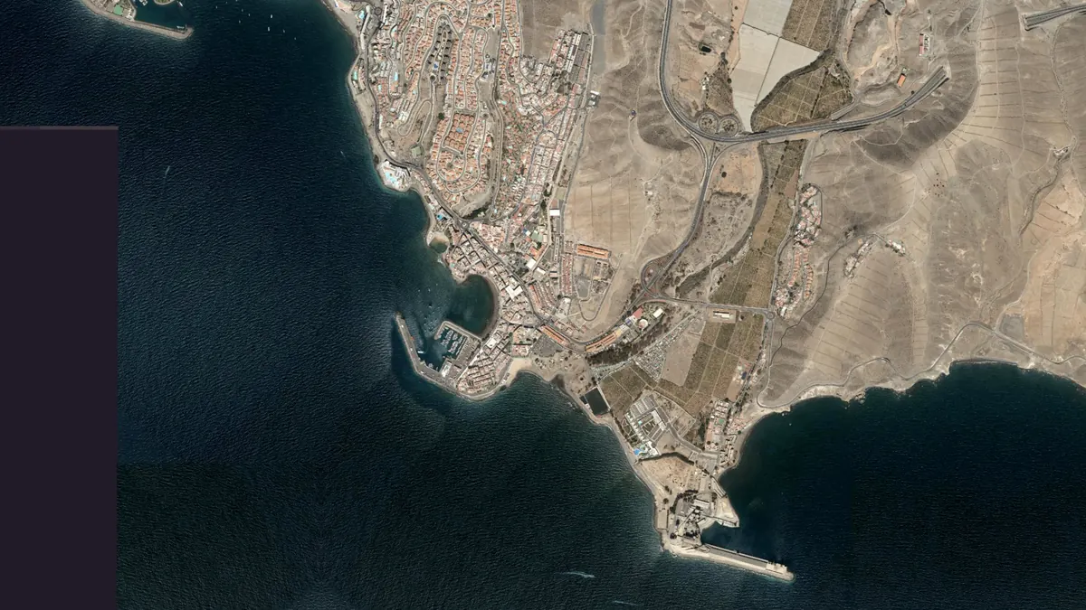 Vista aérea de Arguineguín, Gran Canaria