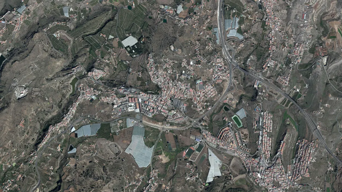 Vista aérea de Arucas, Gran Canaria