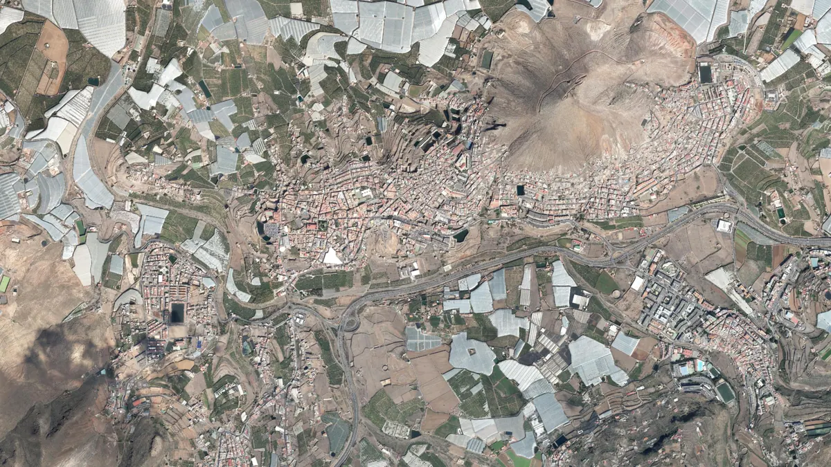 Vista aérea de Gáldar, Gran Canaria