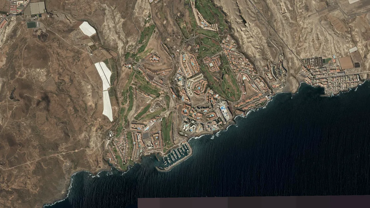 Vista aérea de Golf del Sur, Tenerife