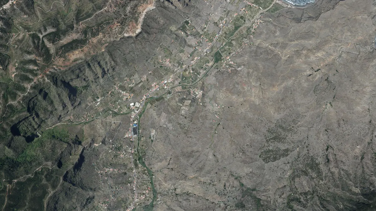 Vista aérea de Hermigua, La Gomera