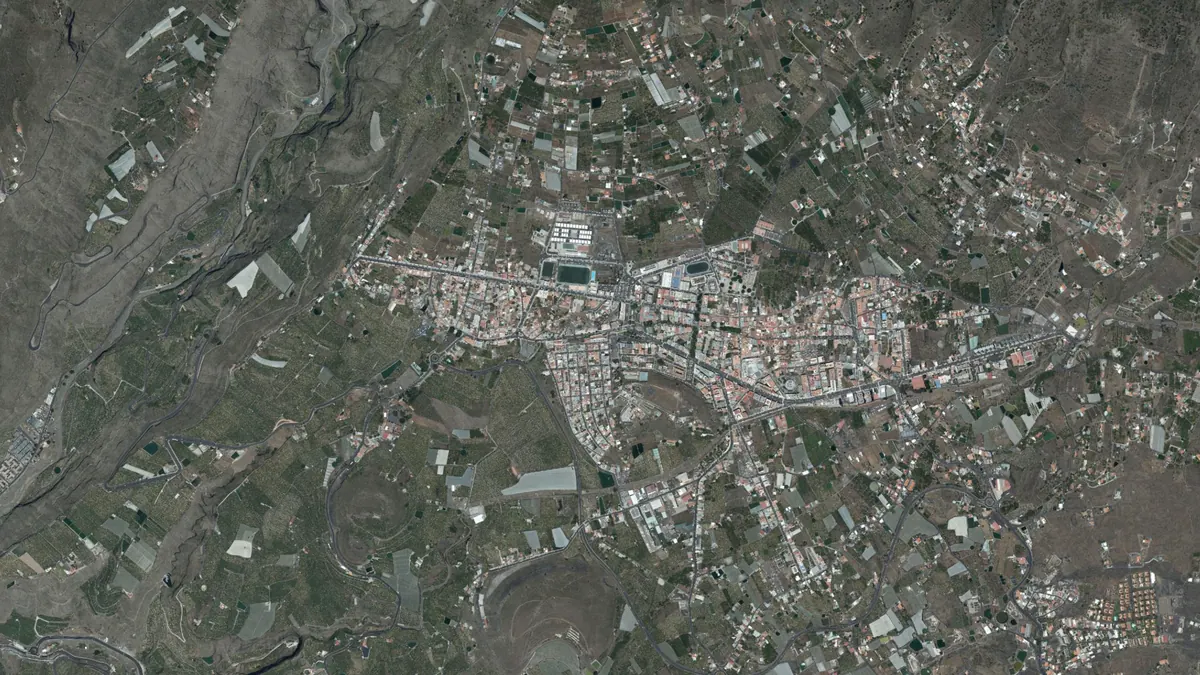 Vista aérea de Los Llanos de Aridane, La Palma