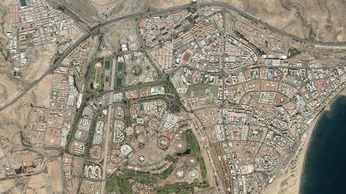 Vista aérea de Maspalomas, Gran Canaria