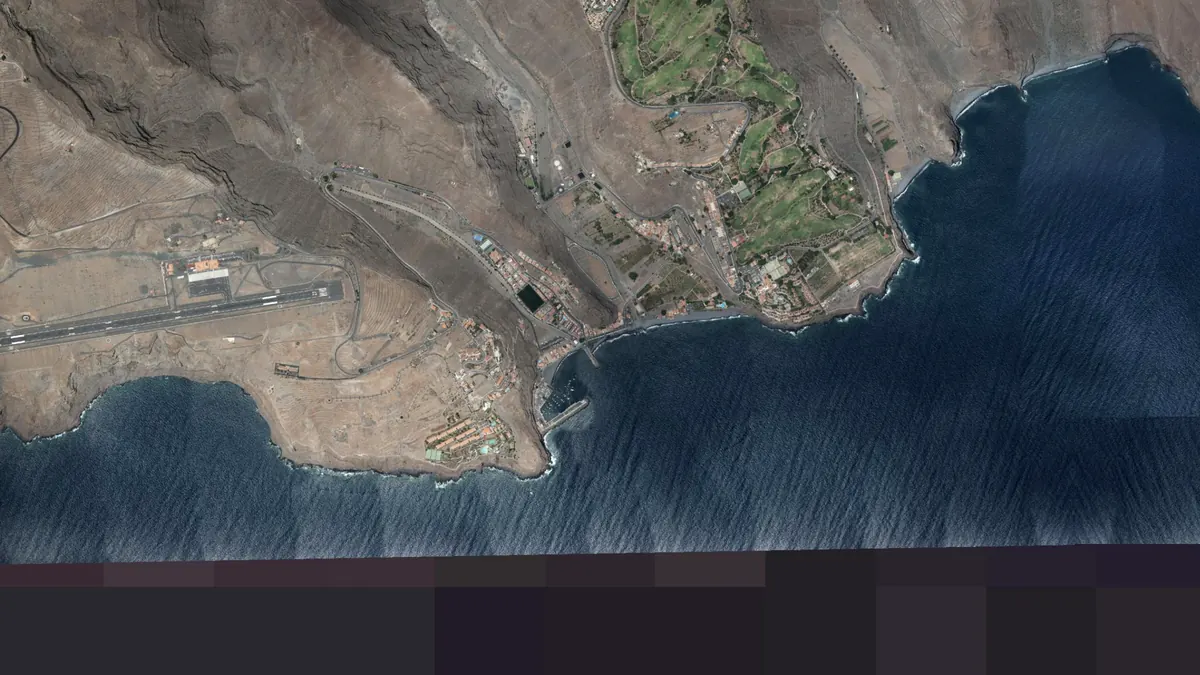 Vista aérea de Playa de Santiago, La Gomera