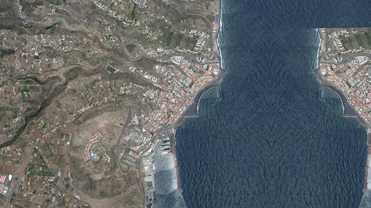 Vista aérea de Santa Cruz de La Palma, La Palma