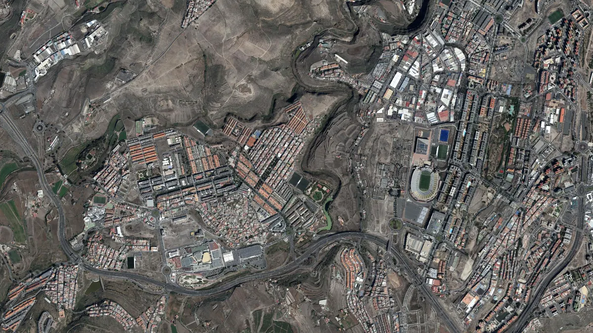 Vista aérea de Tamaraceite, Gran Canaria