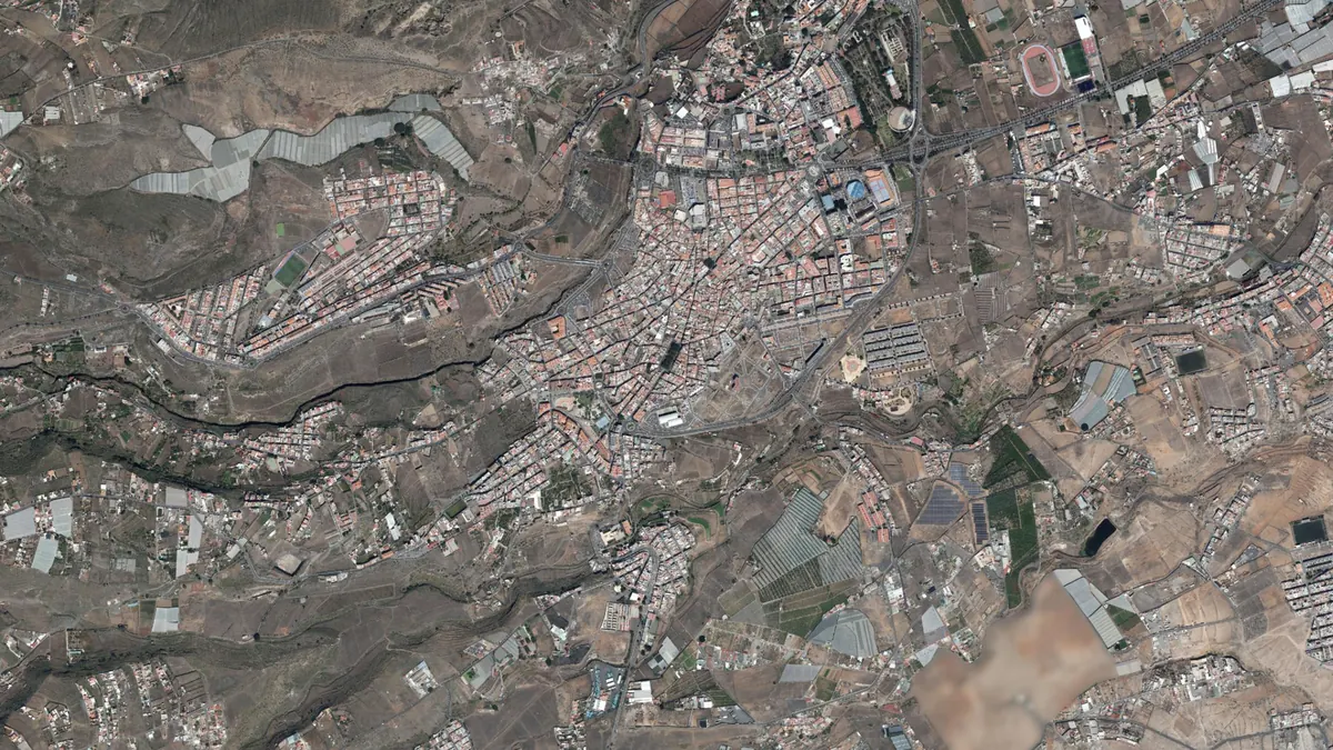 Vista aérea de Telde, Gran Canaria