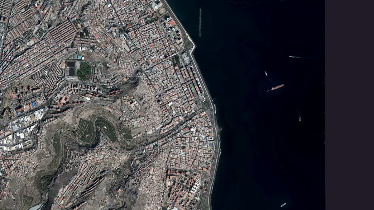 Vista aérea de Triana, Gran Canaria
