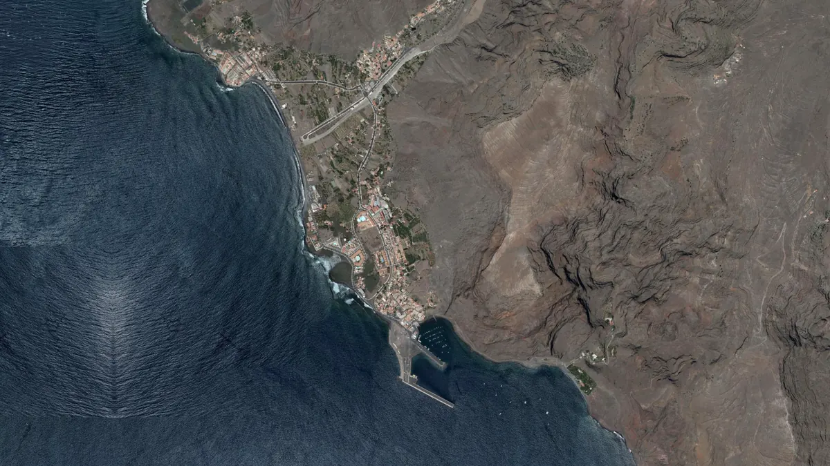 Vista aérea de Valle Gran Rey, La Gomera