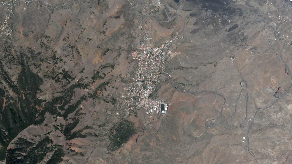 Vista aérea de Valverde, El Hierro